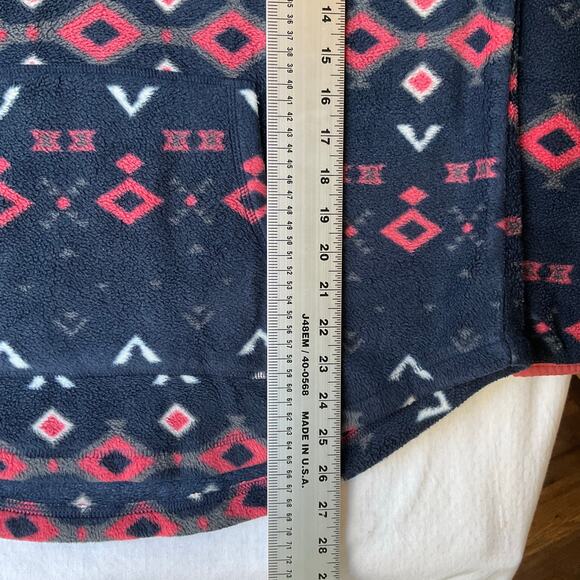 Sonoma Women Long Sleeve Handwarmer Half Button Up Sweatshirt size L,Blue & Pink - Picture 4 of 8